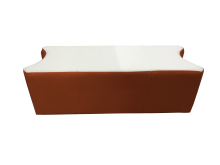Банкетка «Органика» двухместная внутренняя, экокожа Pegaso, оранжево-белая