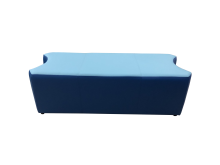 Банкетка «Органика» двухместная внутренняя, экокожа Pegaso, сине-голубая