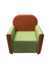 Кресло «Мальвина», экокожа Pegaso, салатово-оранжевый