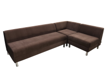 Угловой диван «Флагман» четырехместный без подлокотников, флок Breeze, коричневый - 57300 ₽