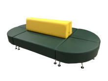 Модульный диван «Вайт»  (6-ть секций), экокожа Pegaso, желто-зеленый