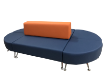 Модульный диван «Вайт»  (6-ть секций), экокожа Pegaso, оранжево-синий - 81400 ₽