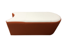 Банкетка «Органика» двухместная внешняя, экокожа Pegaso, оранжево-белая