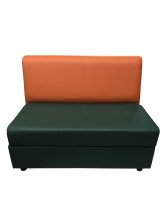 Секция «Кардинал» двухместная, экокожа Pegaso, оранжево-зеленая
