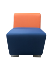 Секция «Бальдр» одноместная, экокожа Pegaso, оранжево-синяя