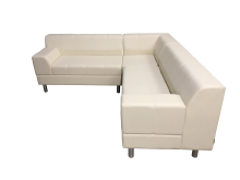 Угловой диван «Флагман» четырехместный, экокожа Pegaso, кремовый - 42300 ₽
