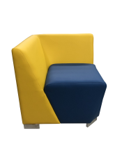Угловая секция «Бальдр» внутренняя, экокожа Pegaso, желто-синяя
