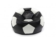 Кресло-мяч черный, белый (экокожа)