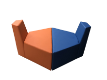 Секция А «Мозайка» лодочка, экокожа Pegaso, оранжевая-синяя - 20800 ₽