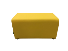 Банкетка «Параллелепипед», одноместная, экокожа Pegaso, жёлтая