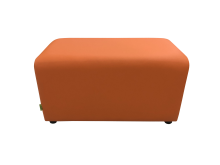 Банкетка «Параллелепипед», одноместная, экокожа Pegaso, оранжевая