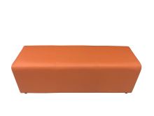 Банкетка «Параллелепипед», двухместная, экокожа Pegaso, оранжевая