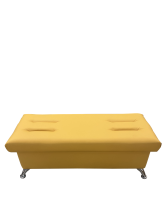 Банкетка двухместная, экокожа Pegaso, бледно-желтая