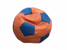 Кресло-мяч оранжевый, синий (экокожа)