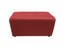 Банкетка-пуф «Параллелепипед» с утяжками, экокожа Pegaso, красная - 6100 ₽