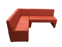 Угловой диван «Ритм», экокожа Oregon 23, морковный