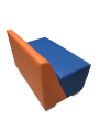 Фото 2: Секция «Бальдр» двухместная, экокожа Pegaso, оранжево-синяя