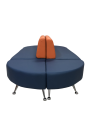 Фото 2: Модульный диван «Вайт»  (6-ть секций), экокожа Pegaso, оранжево-синий