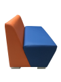 Фото 3: Секция «Бальдр» двухместная, экокожа Pegaso, оранжево-синяя