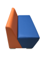 Фото 4: Секция «Бальдр» двухместная, экокожа Pegaso, оранжево-синяя