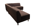 Фото 1: Угловой диван «Флагман» четырехместный без подлокотников, флок Breeze, коричневый