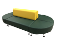 Фото 1: Модульный диван «Вайт»  (6-ть секций), экокожа Pegaso, желто-зеленый