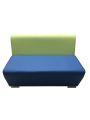 Фото 1: Секция «Бальдр» двухместная, экокожа Pegaso, салатово-синяя