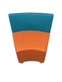 Фото 1: Секция V «Дуга» одноместная, экокожа Pegaso, бирюзово-оранжевая