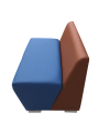 Фото 2: Секция «Бальдр» двухместная, экокожа Pegaso, коричнево-синяя