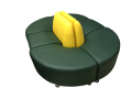 Фото 1: Диван «Блюз» шестиместный, экокожа Pegaso, зеленый, желтый