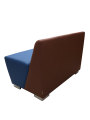 Фото 3: Секция «Бальдр» двухместная, экокожа Pegaso, коричнево-синяя