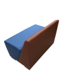 Фото 4: Секция «Бальдр» двухместная, экокожа Pegaso, коричнево-синяя