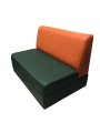 Фото 1: Секция «Кардинал» двухместная, экокожа Pegaso, оранжево-зеленая