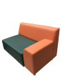 Фото 1: Секция «Флагман» ЛП двухместная, экокожа Pegaso, зеленый, оранжевый