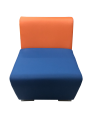 Фото 1: Секция «Бальдр» одноместная, экокожа Pegaso, оранжево-синяя