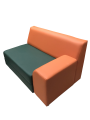 Фото 3: Секция «Флагман» ЛП двухместная, экокожа Pegaso, зеленый, оранжевый