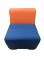 Фото 2: Секция «Бальдр» одноместная, экокожа Pegaso, оранжево-синяя