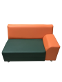 Фото 4: Секция «Флагман» ЛП двухместная, экокожа Pegaso, зеленый, оранжевый