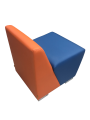 Фото 4: Секция «Бальдр» одноместная, экокожа Pegaso, оранжево-синяя
