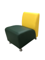 Фото 2: Секция «Блюз» одноместная, экокожа Pegaso, зеленая, желтая