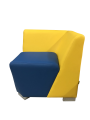 Фото 2: Угловая секция «Бальдр» внутренняя, экокожа Pegaso, желто-синяя