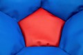 Фото 2: Кресло-мяч синий, красный (экокожа)