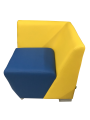 Фото 3: Угловая секция «Бальдр» внутренняя, экокожа Pegaso, желто-синяя