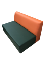 Фото 1: Секция «Флагман» двухместная, экокожа Pegaso, зеленая, оранжевая