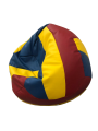 Фото 2: Кресло-мяч волейбольный красно-желто-синий (экокожа)