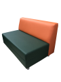 Фото 2: Секция «Флагман» двухместная, экокожа Pegaso, зеленая, оранжевая
