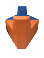 Фото 2: Секция А «Мозайка» лодочка, экокожа Pegaso, оранжевая-синяя