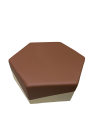 Фото 1: Пуф «Фригг» шестигранник, экокожа Pegaso, коричнево-бежевый