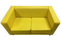 Фото 1: Диван «Аполло Люкс» двухместный, экокожа Pegaso, желтый