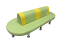 Фото 1: Малютка Банкетка, двухсторонняя, экокожа Pegaso, желто-салатовая